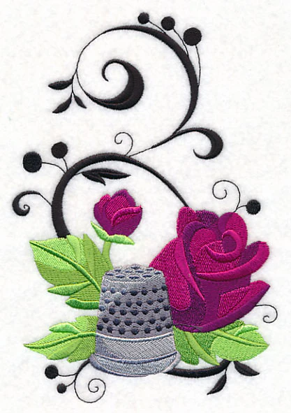 Fanciful Thimble with Roses - Image 3