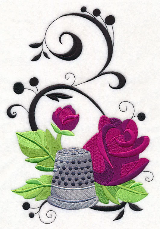 Fanciful Thimble with Roses - Image 5