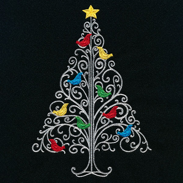 Fancy Filigree and Birds Christmas Tree - Image 4