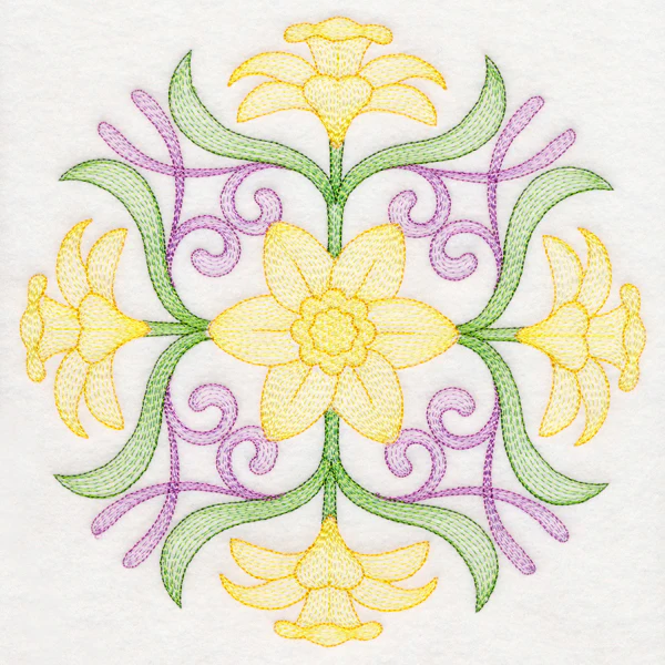 Fancy Floral Medallion - Daffodil