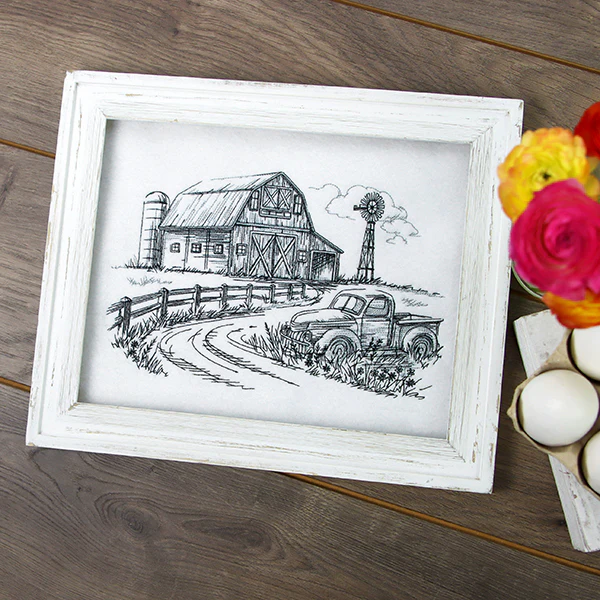 Farm Scene Etching - Image 6