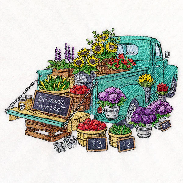 Farmers Market Retro Truck