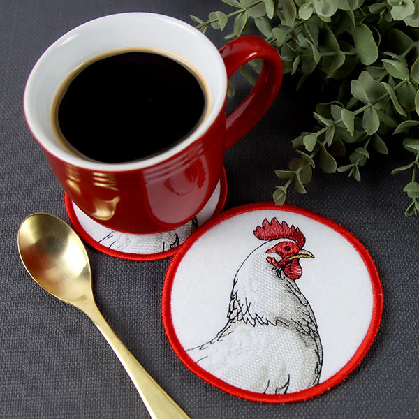 Farmhouse Chicken Coaster (In-the-Hoop) - Image 7