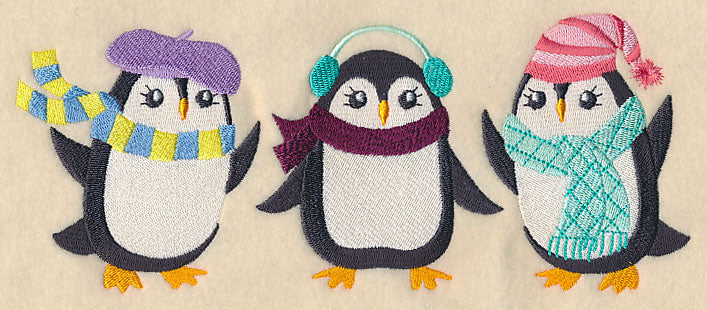 Fashion Penguins in Winter Wear - Image 2