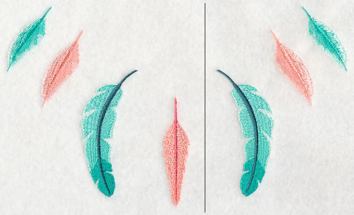 Feather Neckline (V-Neck) (Split)