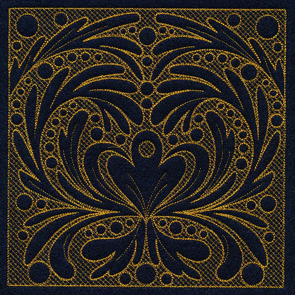 Feathers & Filigree Square 2 (Trapunto) - Image 5