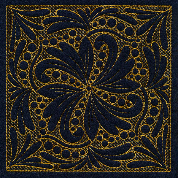 Feathers & Filigree Square 3 (Trapunto) - Image 2