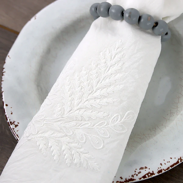 Fern and Flowers Accent (Whitework) - Image 8