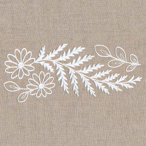 Fern and Flowers Border (Whitework) - Image 4