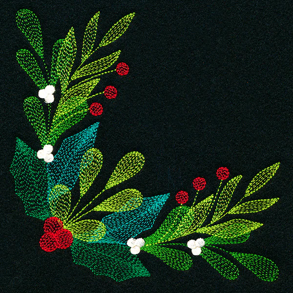 Festive Holly and Berries Corner