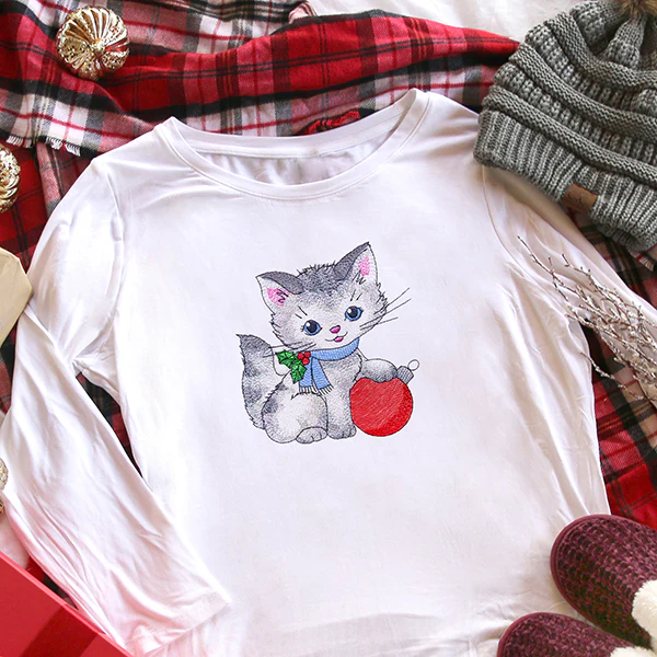 Festive Kitty with Ornament - Image 2