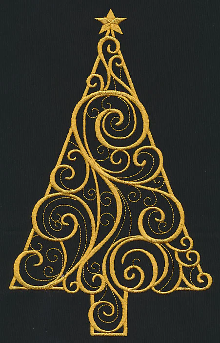 Filigree Christmas Tree (Goldwork) - Image 2