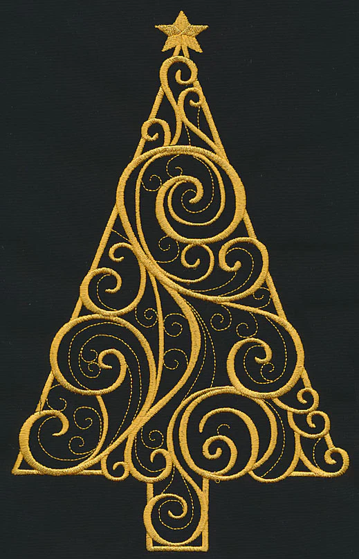 Filigree Christmas Tree (Goldwork) - Image 6
