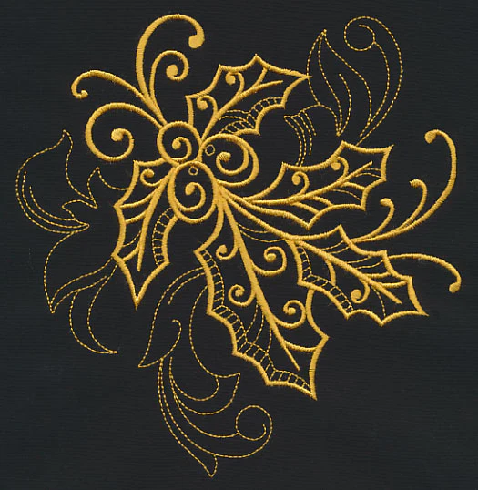 Filigree Holly (Goldwork) - Image 2