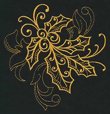 Filigree Holly (Goldwork) - Image 4