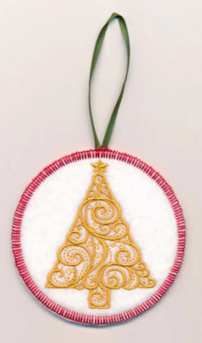Filigree Tree Ornament (Goldwork) (In-the-Hoop) - Image 2