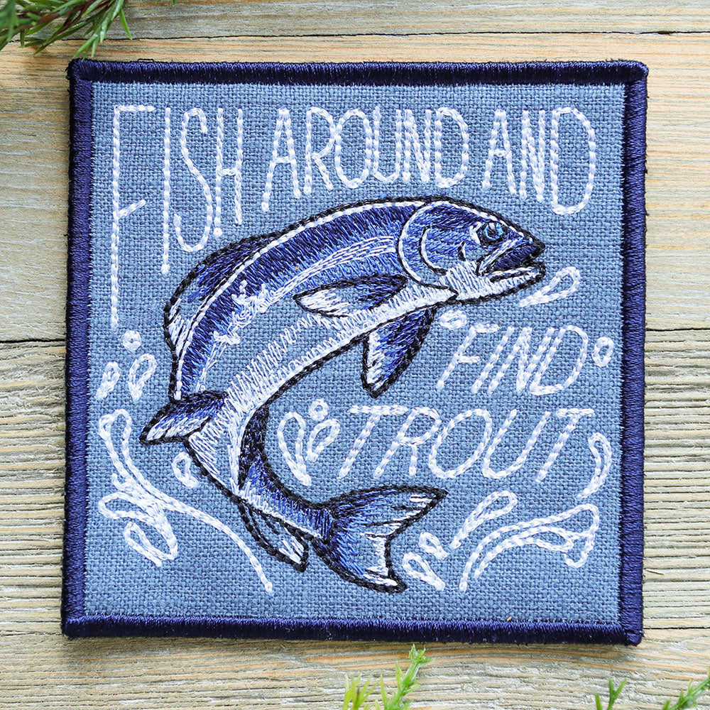 Fish Around and Find Trout Coaster (In-the-Hoop) - Image 4