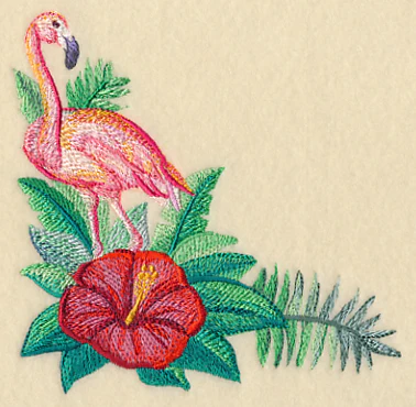 Flamingo and Hibiscus Corner in Watercolor - Image 2