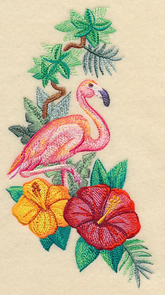 Flamingo and Hibiscus Spray in Watercolor - Image 3