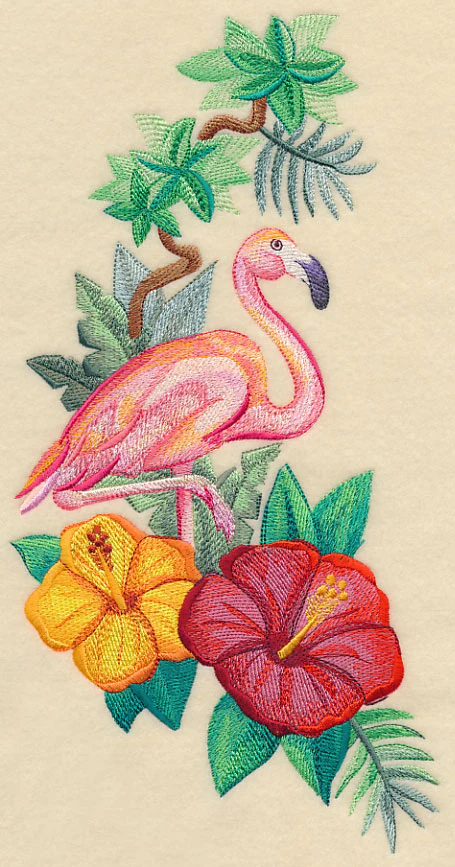 Flamingo and Hibiscus Spray in Watercolor - Image 5