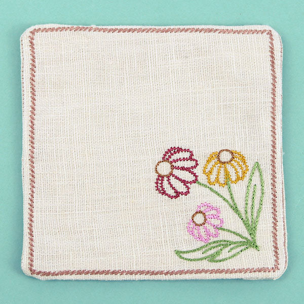 Floral Coaster - Coneflowers (In-the-Hoop) - Image 3