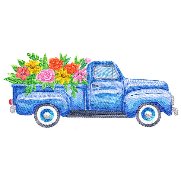 Floral Retro Truck in Watercolor - Image 9