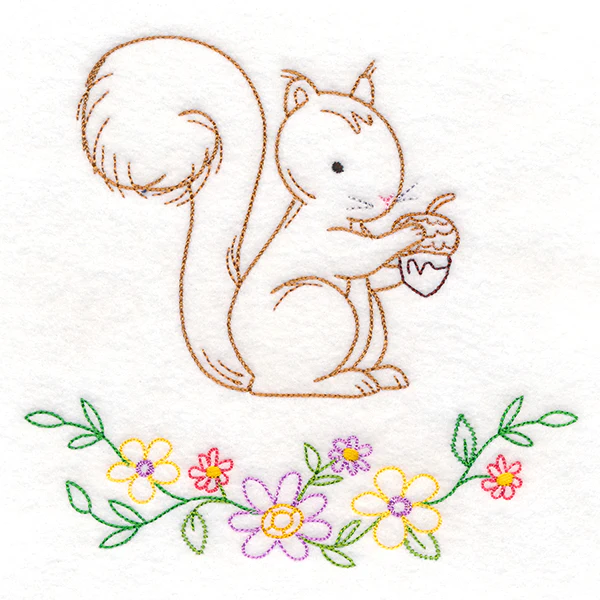 Floral Woodland Friends - Squirrel (Vintage) - Image 4