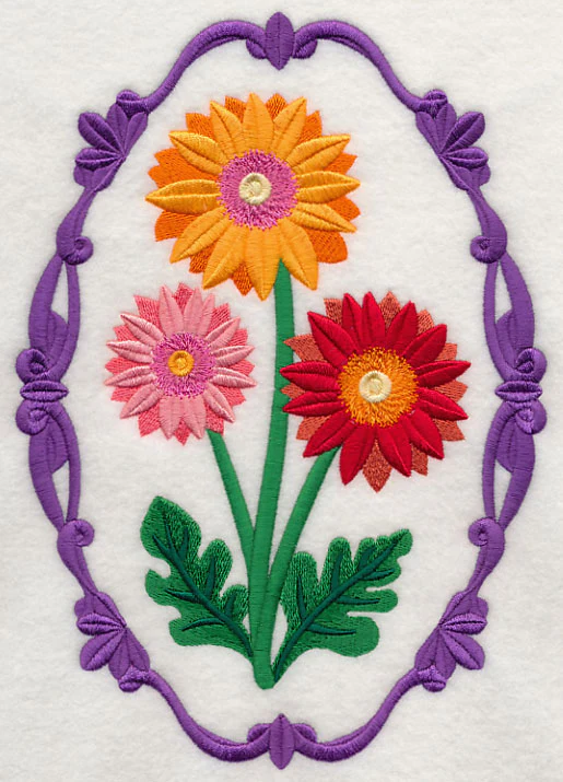 Flower Cameo - Gerbera Daisies