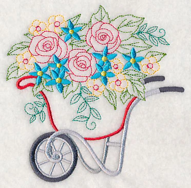 Flower Cart with Blue Daisies - Image 3