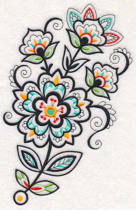 Flower Fancy Spray (Blackwork) - Image 2