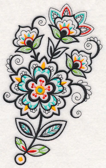Flower Fancy Spray (Blackwork) - Image 3