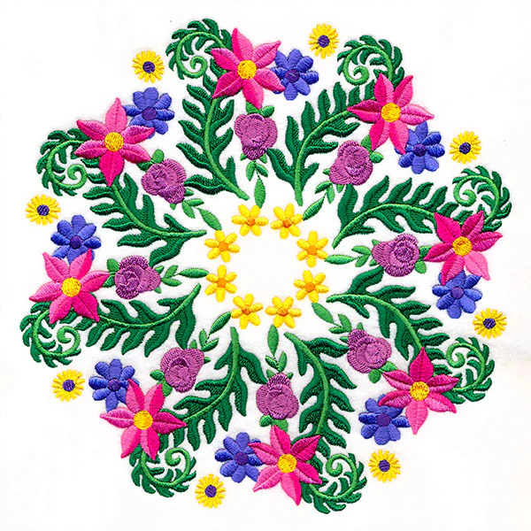 Flowers and Ferns Kaleidoscope Circle - Image 5
