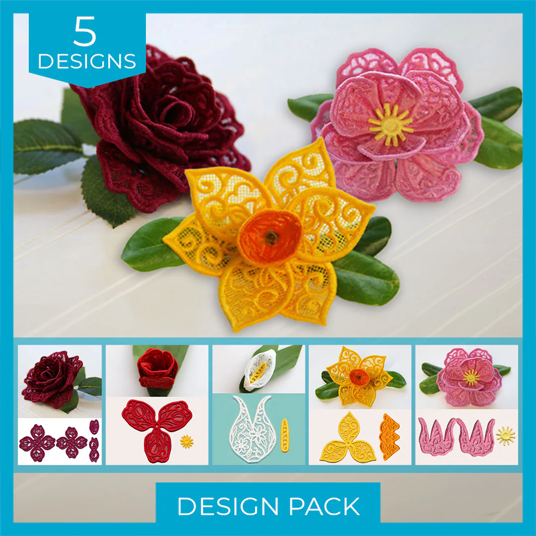Flowers in 3D (Lace) Design Pack - Image 3