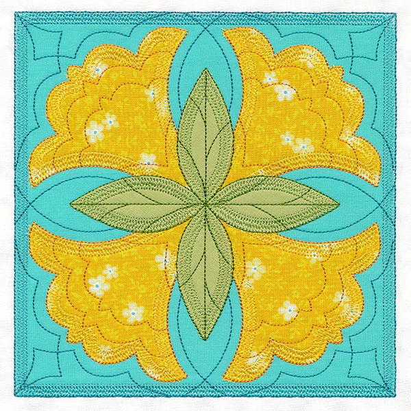 Flowers in Bloom Quilt Block 2 (In-the-Hoop) - Image 3