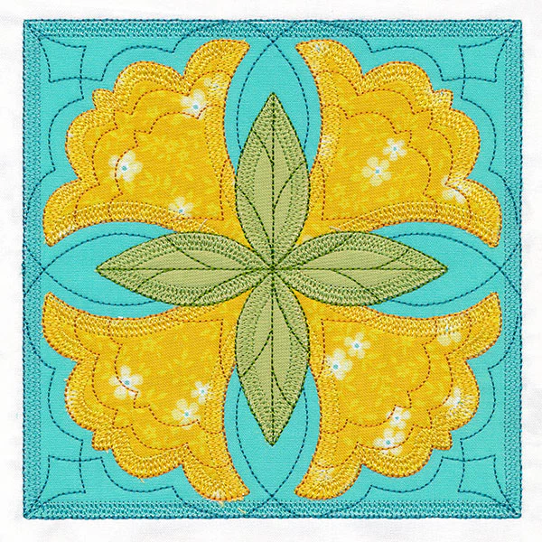 Flowers in Bloom Quilt Block 2 (In-the-Hoop) - Image 5