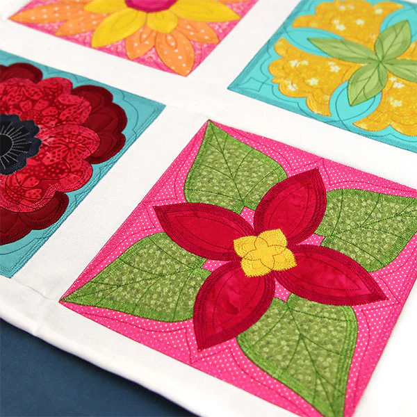 Flowers in Bloom Quilt Block 6 (In-the-Hoop) - Image 6