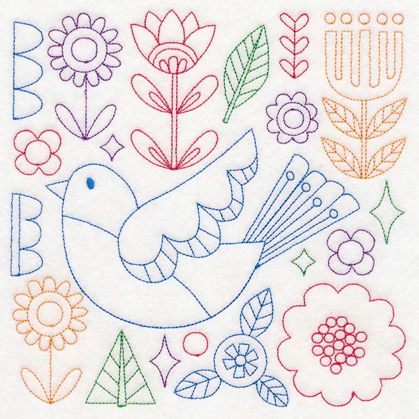 Folk Art Animal Square - Bird (Vintage) - Image 2