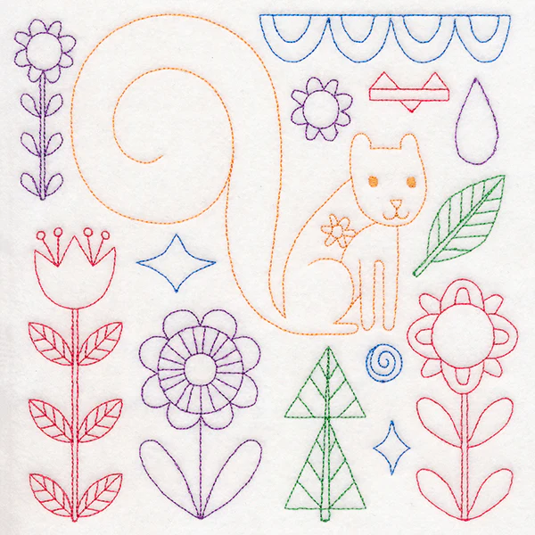 Folk Art Animal Square - Squirrel (Vintage) - Image 6