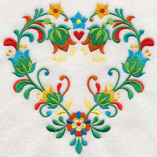 Folk Art Heart of Flowers - Image 2