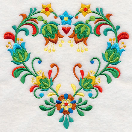 Folk Art Heart of Flowers - Image 3