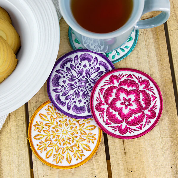 Folk Botanicals Coaster 2 (In-the-Hoop) - Image 7