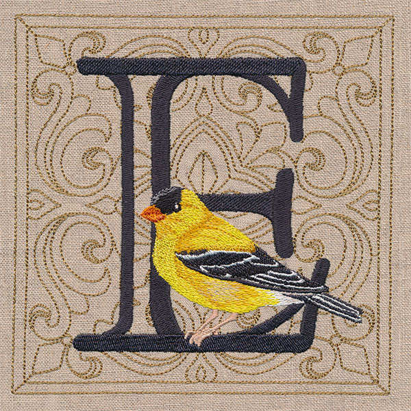 For the Love of Birds Square - Letter E & Goldfinch - Image 5