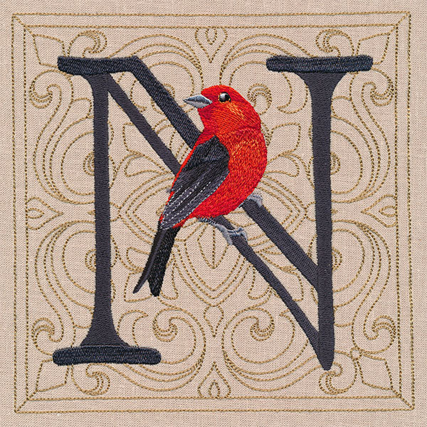 For the Love of Spring Birds Square - Letter N and Scarlet Tanager - Image 4