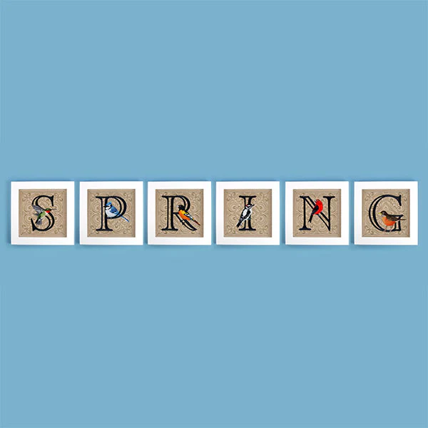 For the Love of Spring Birds Square - Letter S and Ruby Throated Hummingbird - Image 2
