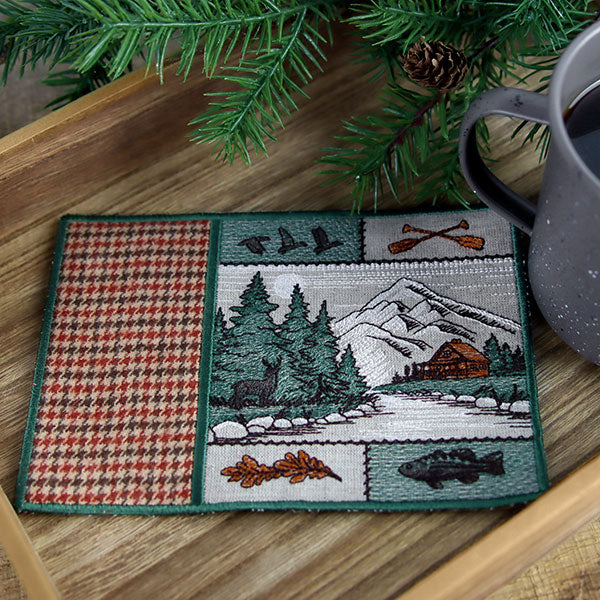 Forest Cabin Retreat Mug Rug (In-the-Hoop) - Image 4