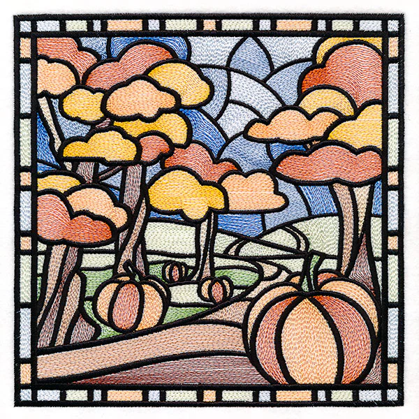 Four Seasons Stained Glass Square - Fall - Image 2
