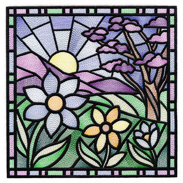 Four Seasons Stained Glass Square - Spring - Image 4
