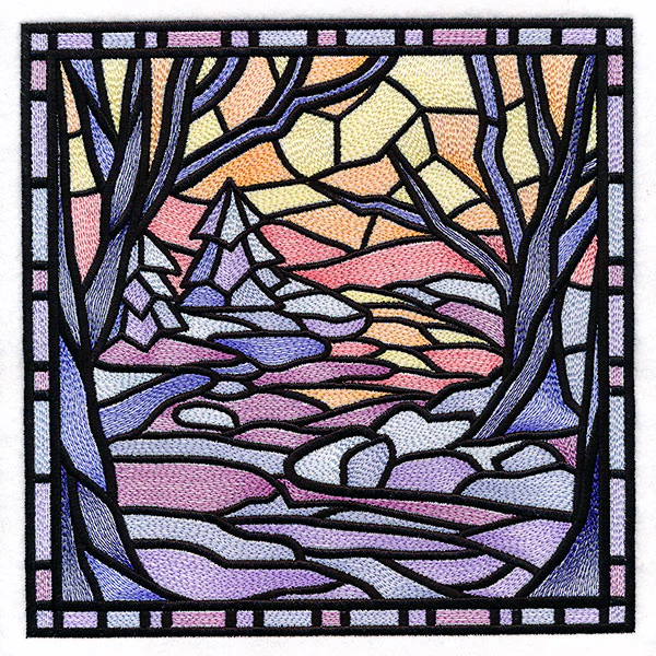 Four Seasons Stained Glass Square - Winter - Image 4