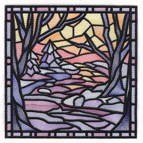 Four Seasons Stained Glass Square - Winter - Image 5