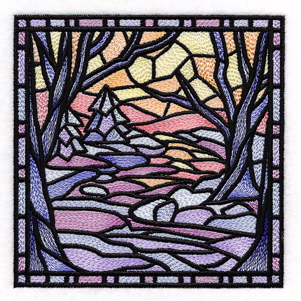 Four Seasons Stained Glass Square - Winter - Image 7